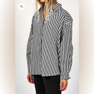 Brunette The Label - Striped Button Up Shirt - Size Sm/Med